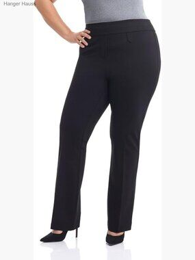 Plus Size Bootcut Pants with Tummy Control, Mid Rise Ponte Knit
